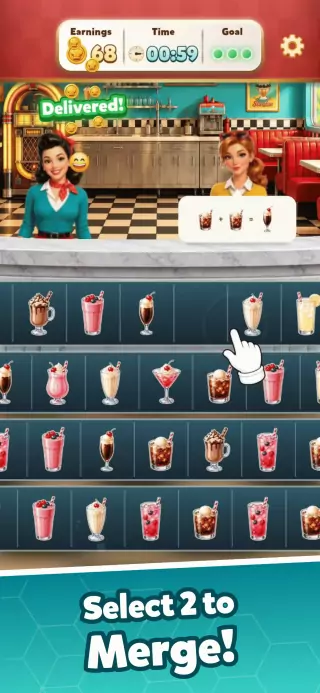 Bistro Bounce bonus challenge matching two drinks to complete an order